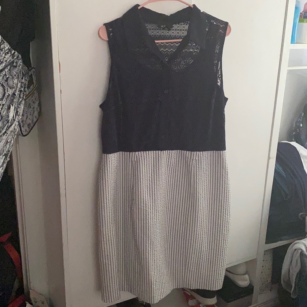 A navy blue and White dress!